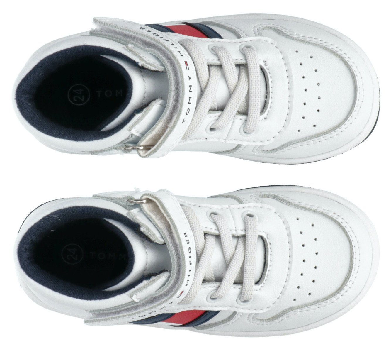 Tommy Hilfiger HIGH TOP LACE-UP/VELCRO SNEAKER WHITE Sneaker mit  Innenreißverschluss