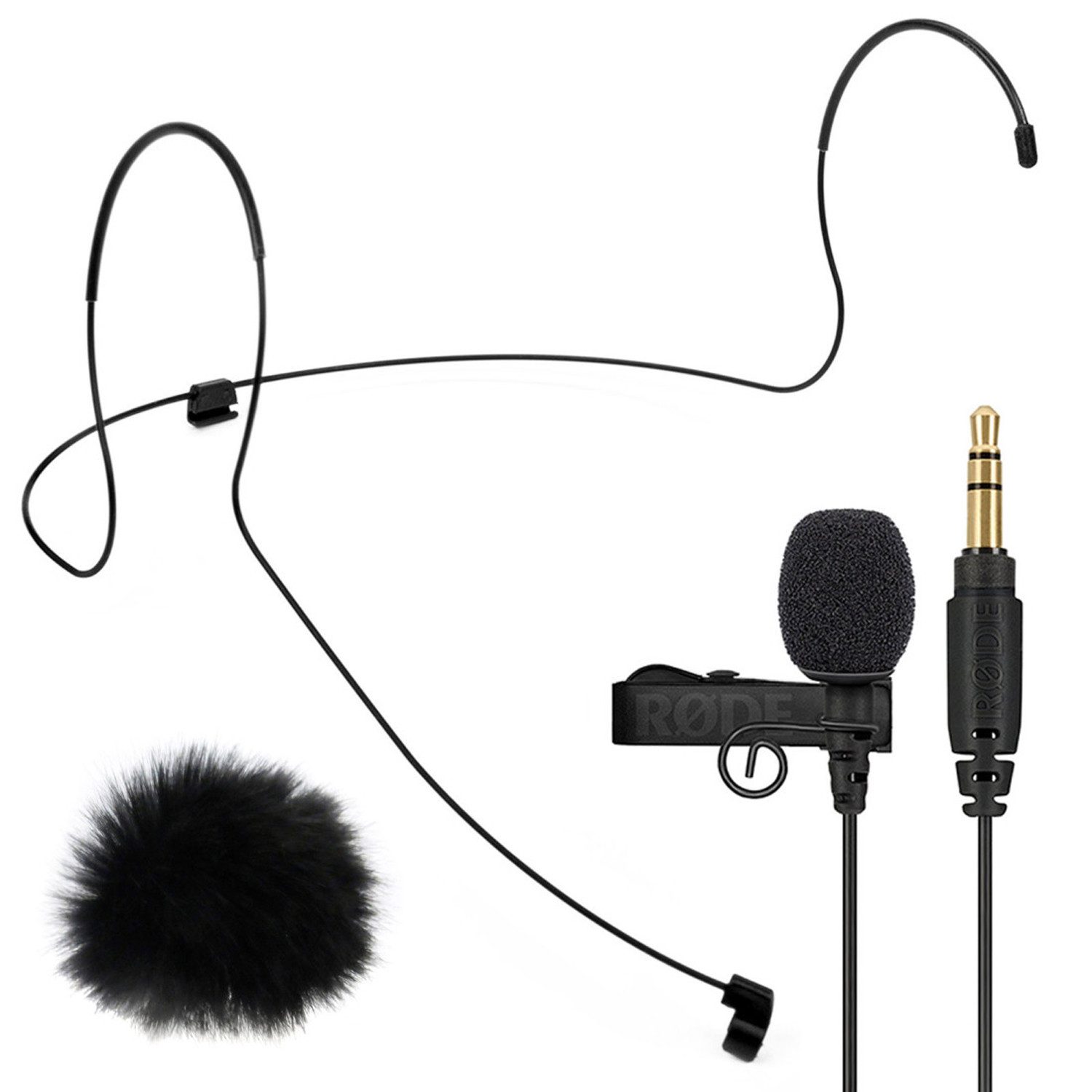 Mikrofon Rode Lavalier GO mit Lav Headset L mit Windschutz
