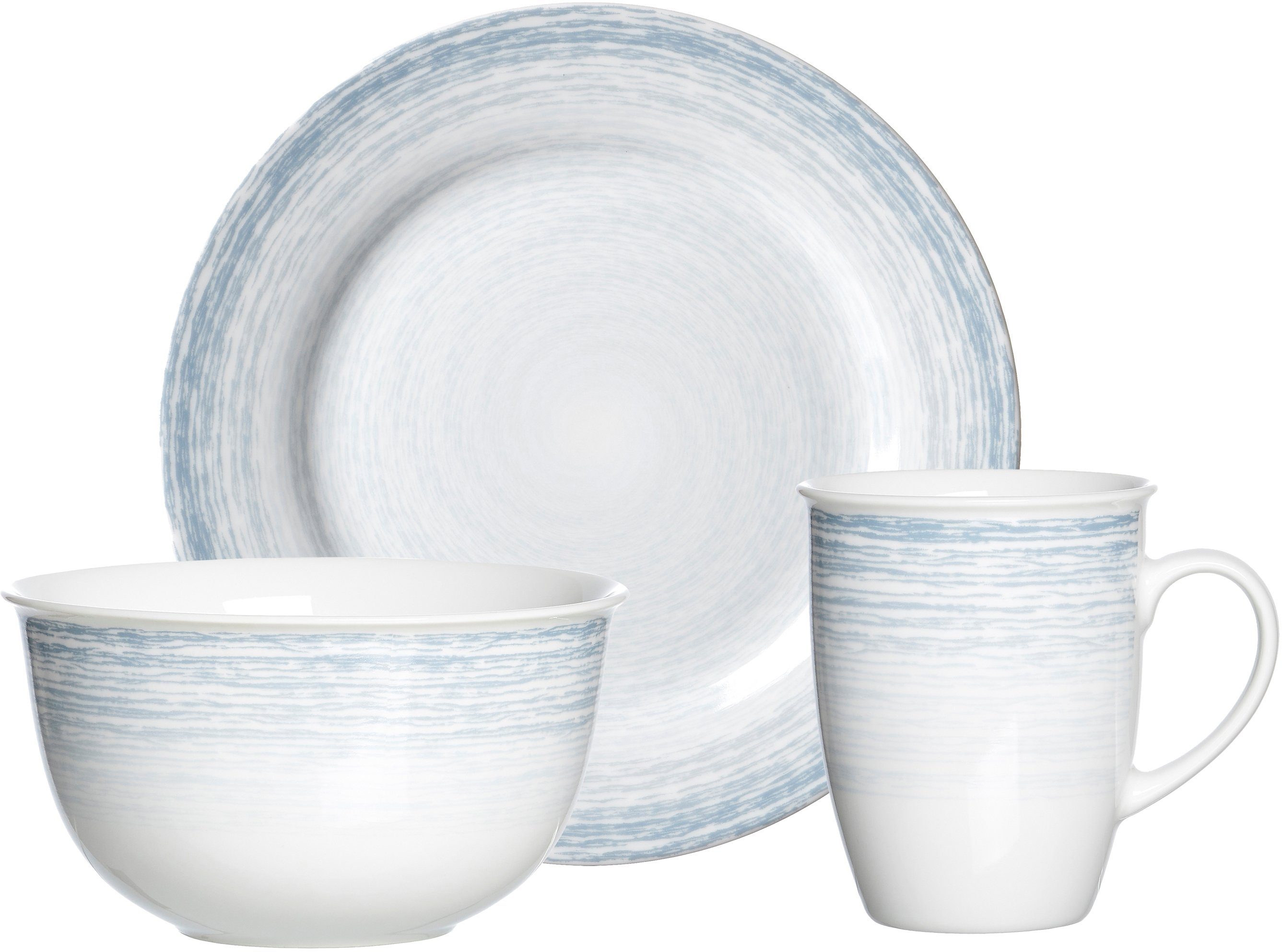 Ritzenhoff Tasse, 1 (3-tlg), 1 Person Smilla Teile, Scandic Personen, für (Teller, Frühstücks-Geschirrset Schale) Nordic Style, Porzellan, 3 & Breker