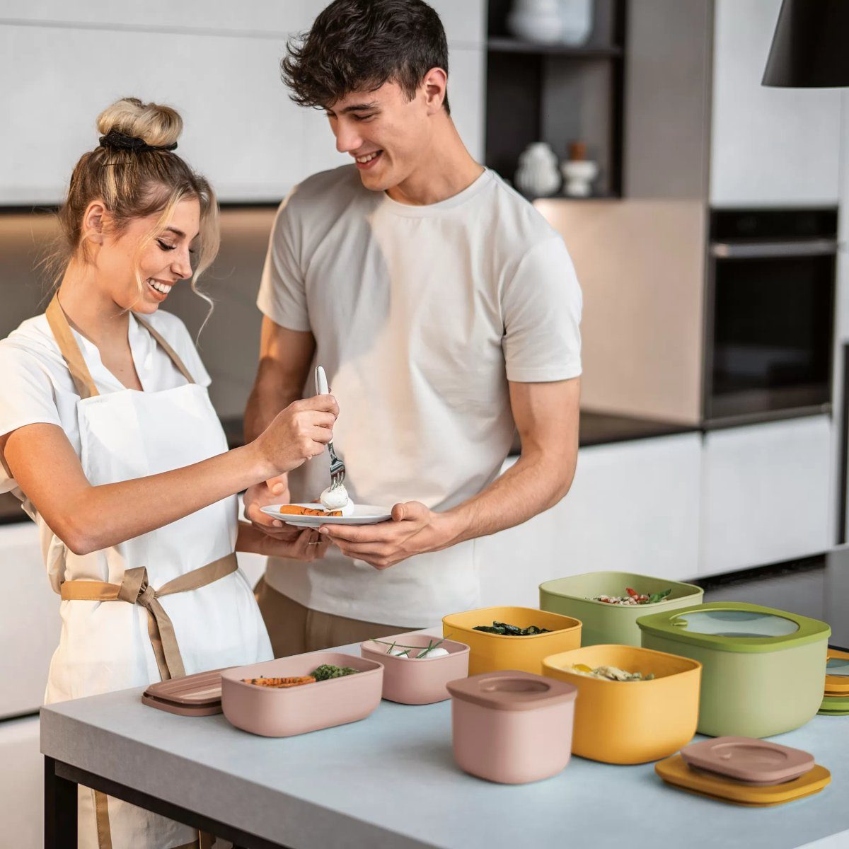 guzzini Frischhaltedose Dose STORE&MORE BIO 1.5 l, Kunststoff (biobasiert), Polypropylen, thermoplastischer Gummi