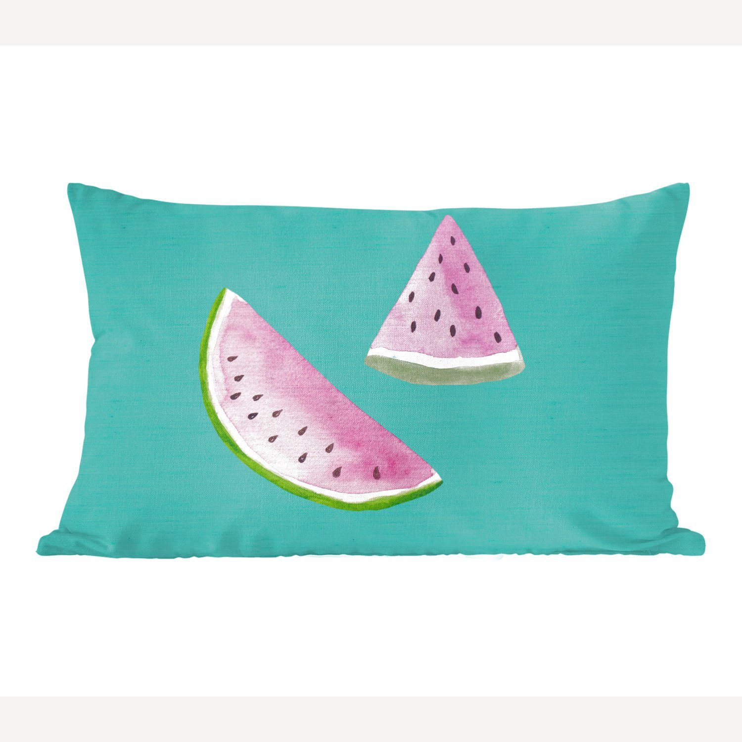 MuchoWow Dekokissen Wassermelone - Obst - Blau, Wohzimmer Dekoration, Zierkissen, Dekokissen mit Füllung, Schlafzimmer | Dekokissen