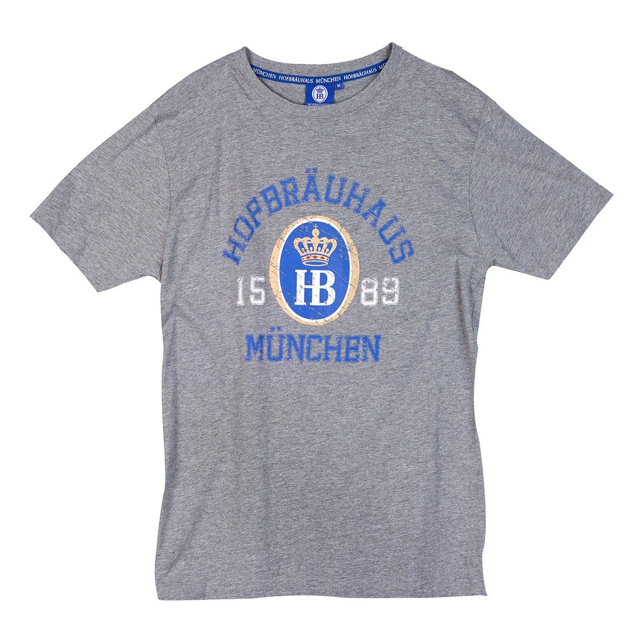 Hofbräuhaus München T-Shirt "College", grau-melange 85% Baumwolle und 15% Viscose