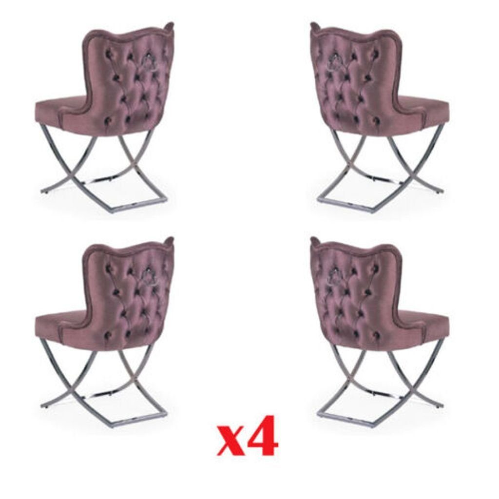 JVmoebel Loungesessel Chesterfield Garnitur Stuhl Textil Polster Gruppe Hotel Set Neu, Made in Europa