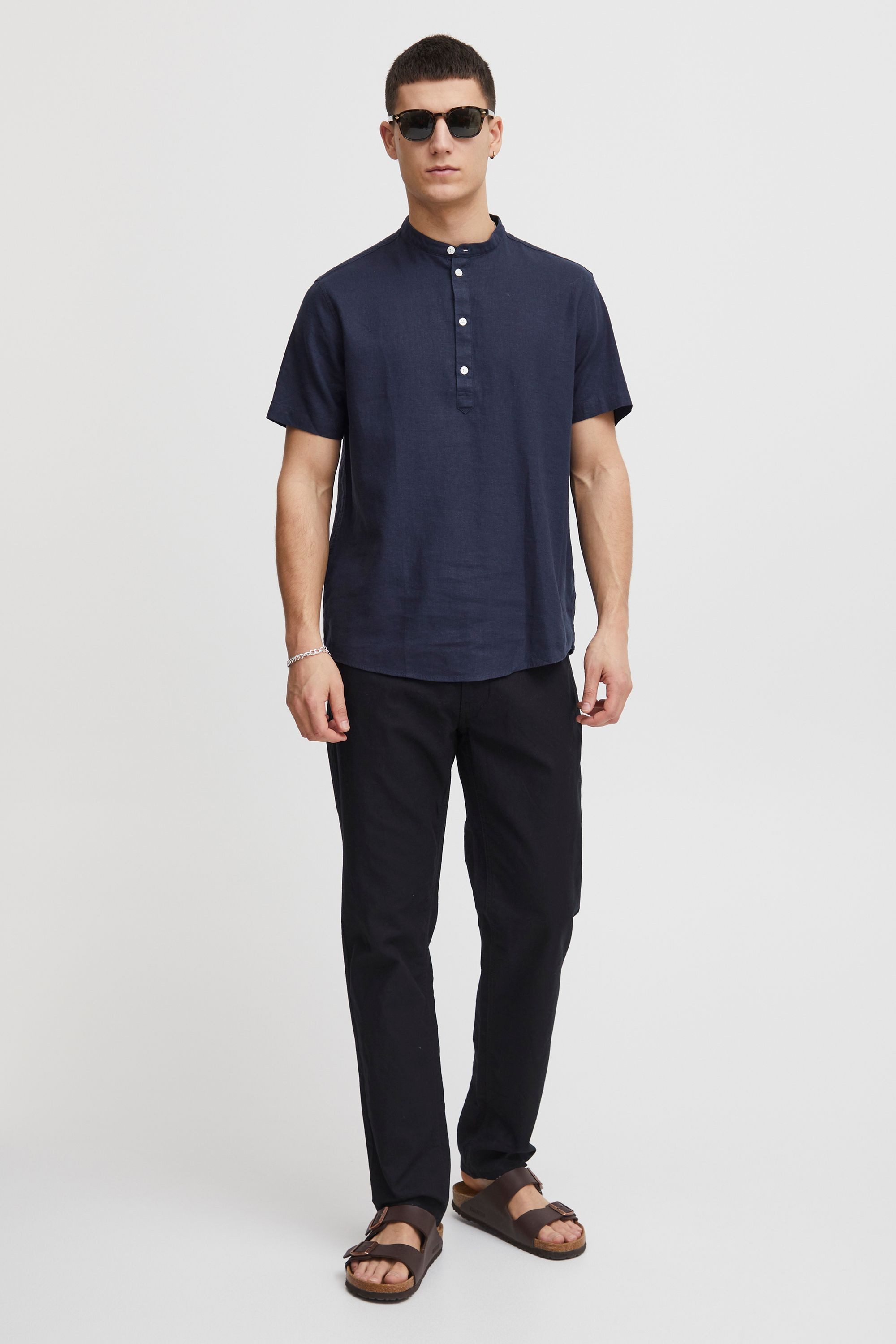 11 Project Kurzarmhemd PROcho Kurzarmhemd aus Leinenmix günstig online kaufen