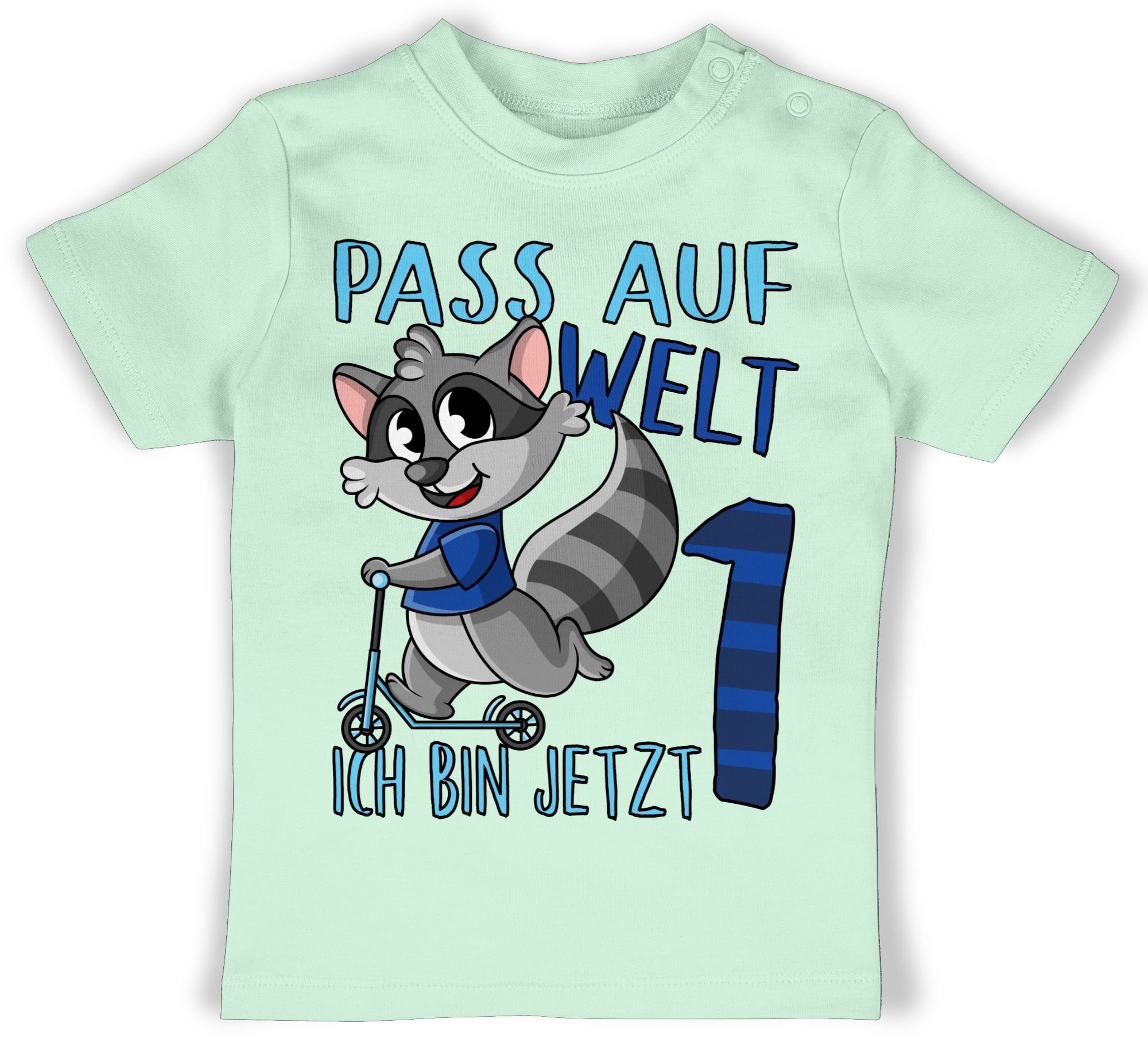 T-Shirt Pass auf Welt ich bin jetzt eins - blau