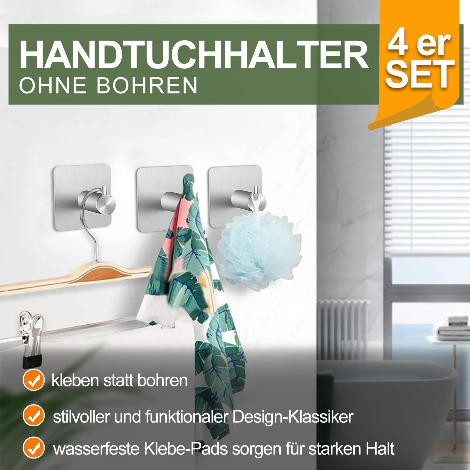 SURFOU Handtuchhaken 4× Handtuchhaken Edelstahl – günstig online kaufen