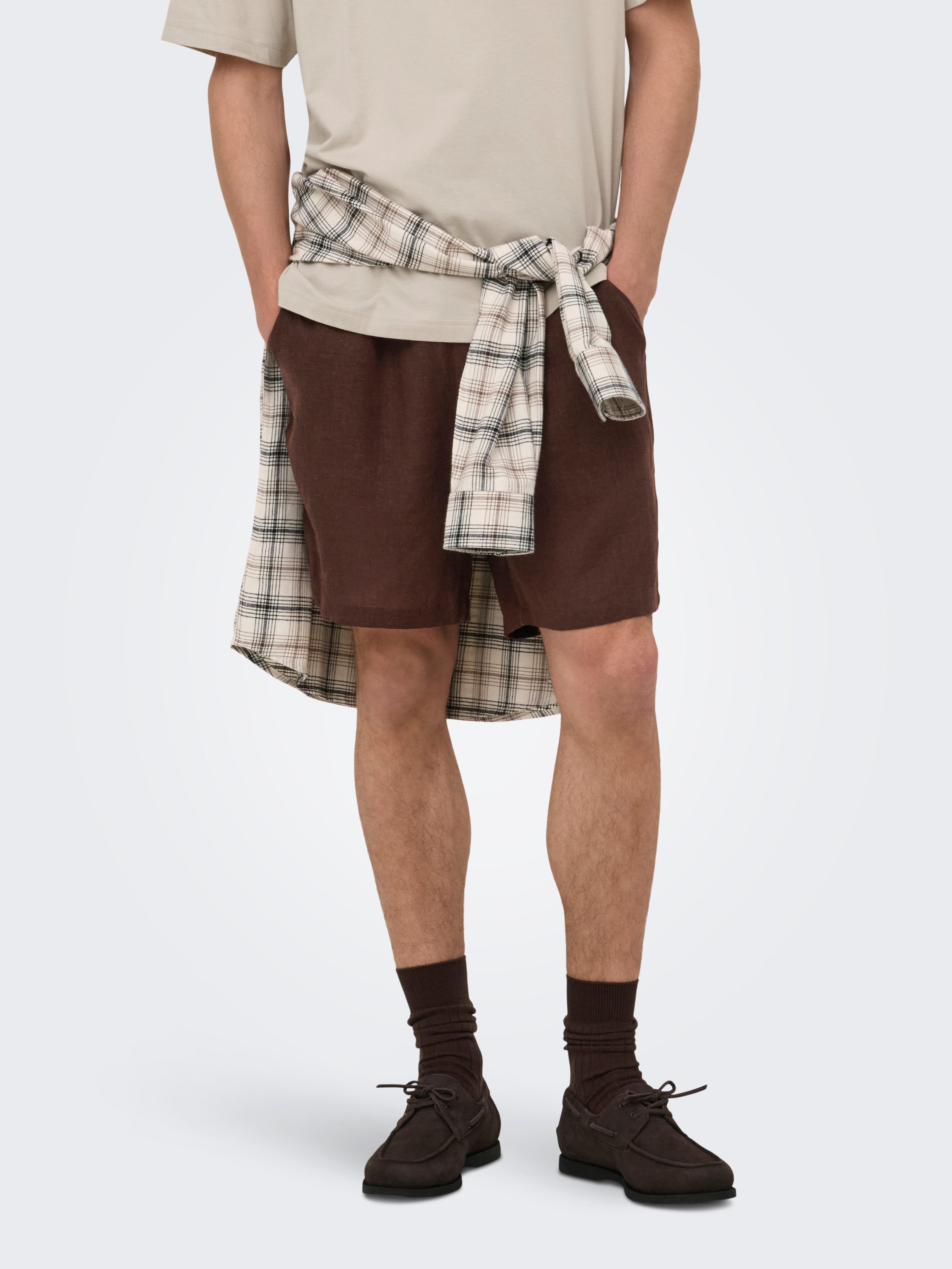 ONLY & SONS Shorts ONSLAURENCE LINEN BLEND SHORTS NOOS Viskosemischung, regular fit – Bild 2 von 5
