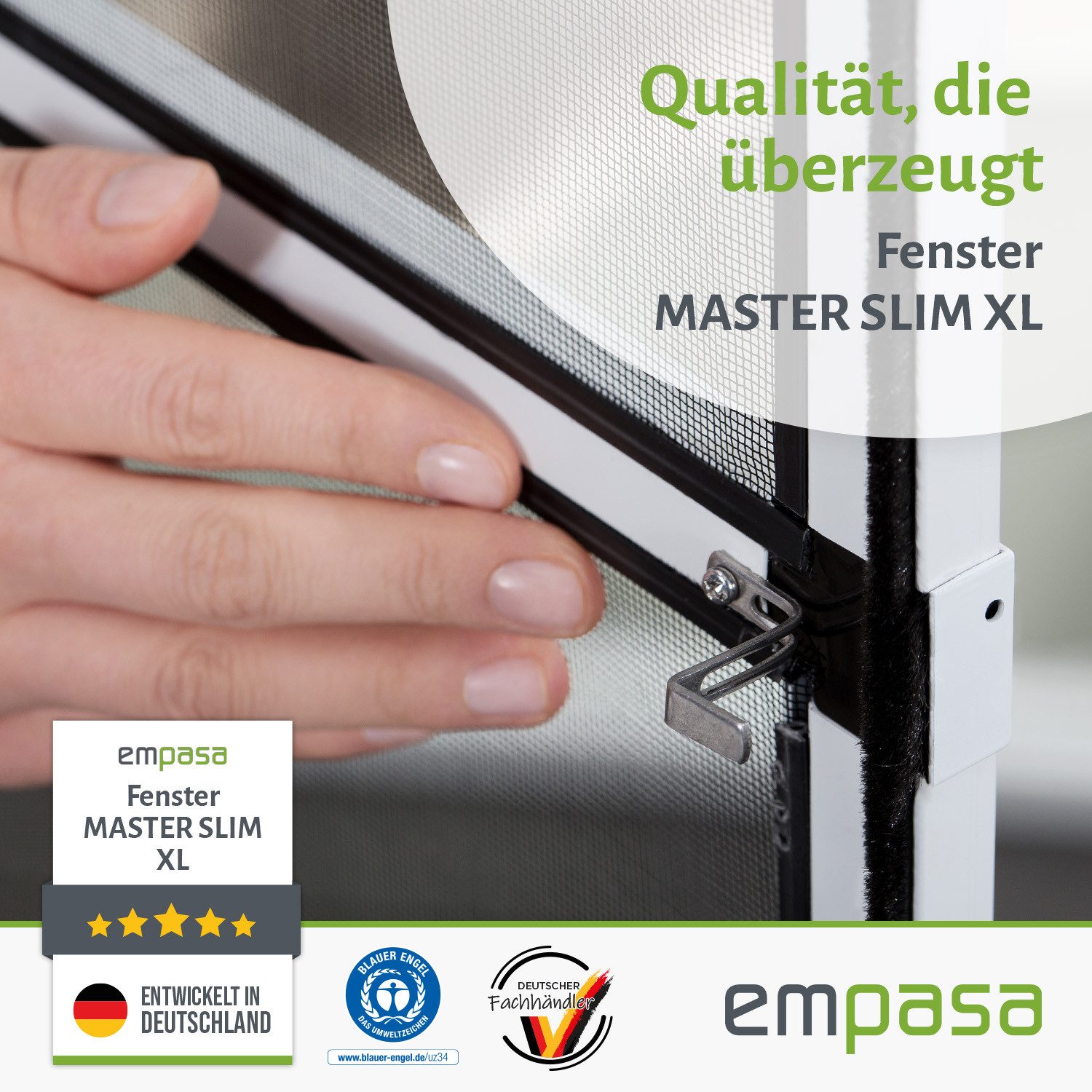 empasa Insektenschutz-Fensterrahmen "MASTER SLIM XL", Fliegengitter Fenster 100 x 220 cm – Bild 5 von 5