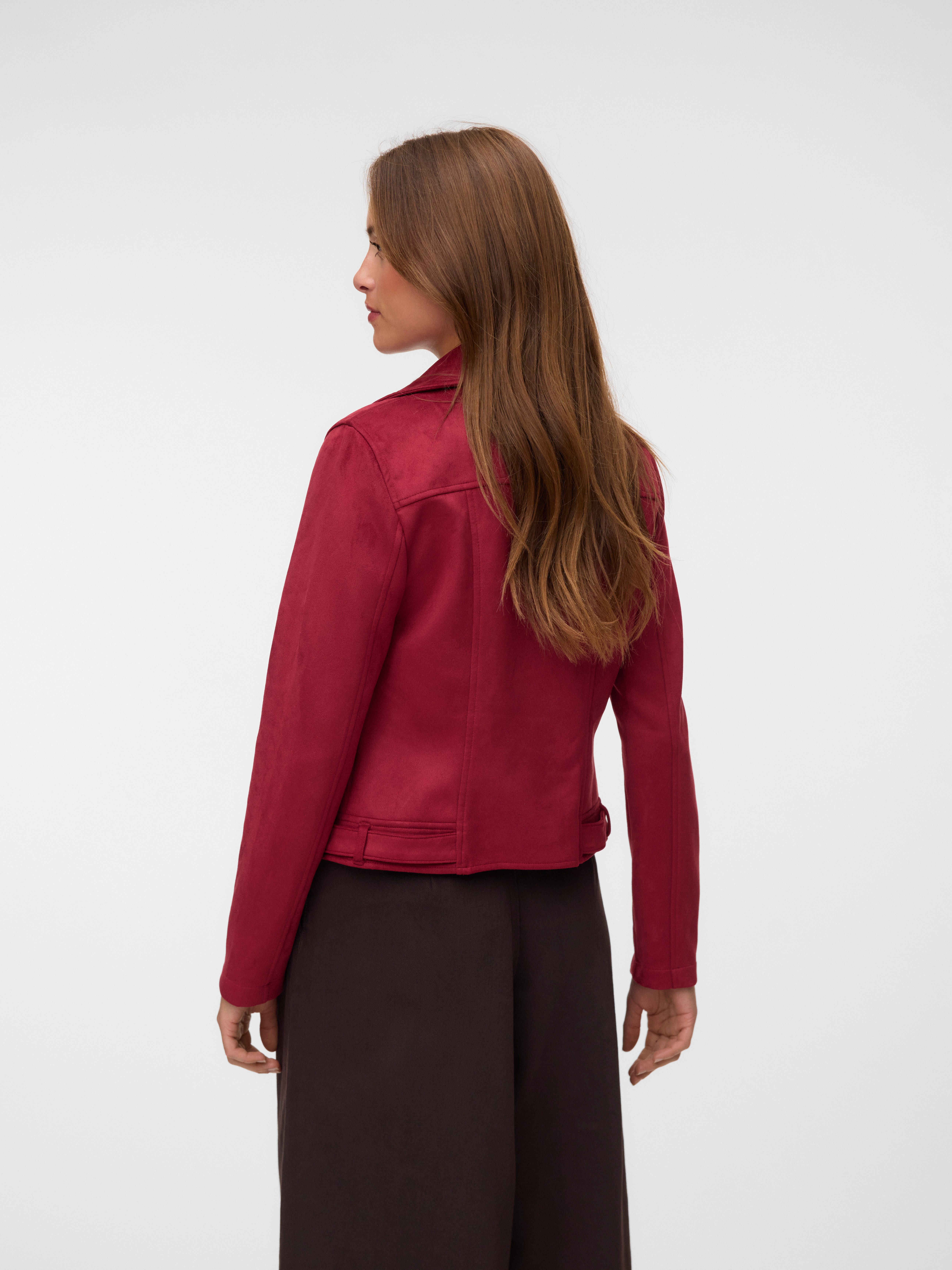 Vero Moda Bikerjacke VMJOSE SHORT FAUX SUEDE JACKET GA NOOS mit asymetrischem Reißverschluss