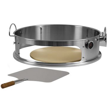 BBQ-Toro Grillerweiterung Edelstahl Pizzaring Set mit Grillspieß für Ø 57 cm Kugelgrill