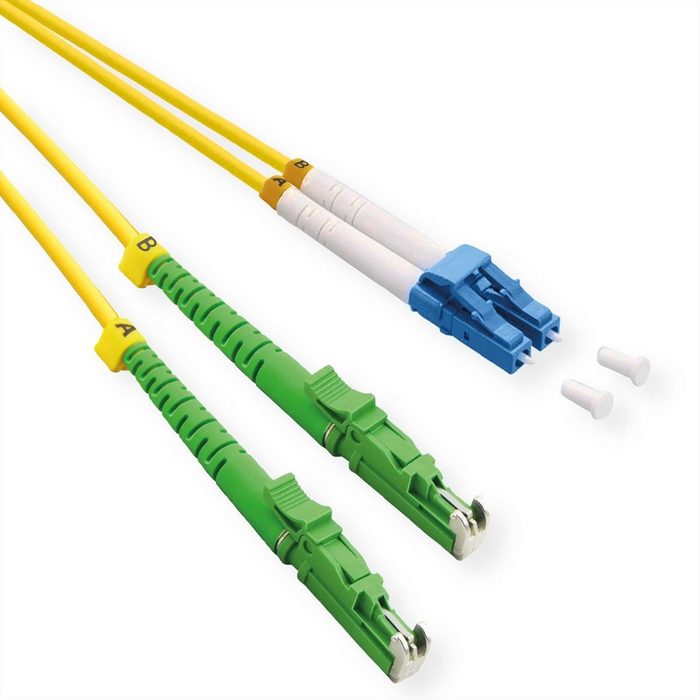 ROLINE LWL-Kabel duplex 9/125µm OS2 LSH APC / LC UPC LSOH Glasfaserkabel (50.0 cm)