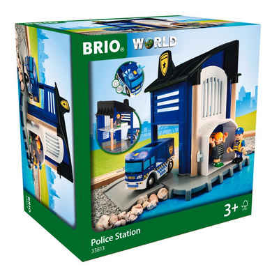BRIO® Spielzeugeisenbahn-Gebäude World Gebäude Polizeistation mit Einsatzfahrzeug 6 Teile 33813