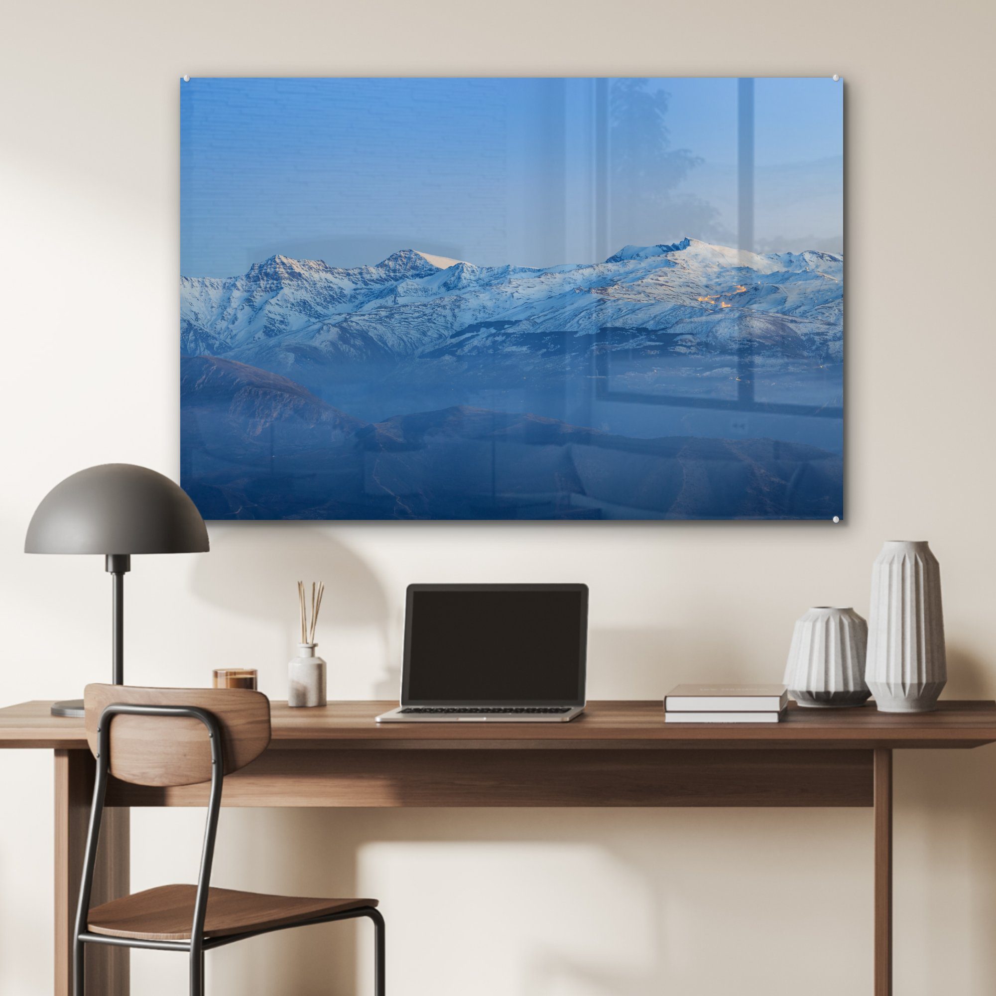 Sierra St), Nevada Panorama schneebedeckten im National Park, Acrylglasbilder & der Schlafzimmer Berggipfel (1 Wohnzimmer MuchoWow Acrylglasbild