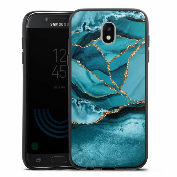 DeinDesign Handyhülle Edelstein Glitzer Look Marmor Eisblaue Marmor Landschaft Samsung Galaxy J5 (2017) Silikon Hülle Bumper Case Handy Schutzhülle