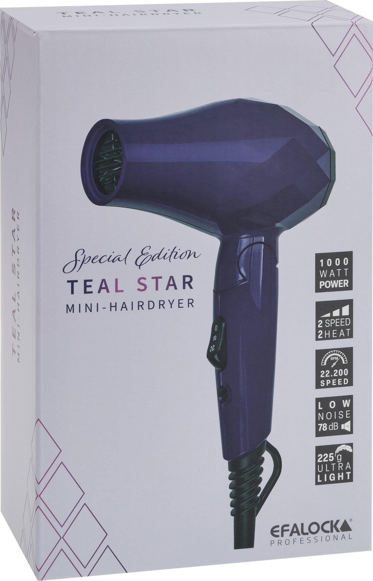 EFALOCK Professional Haartrockner Efalock Haartrockner, 2400 W, Set mit Haartrockner und Zubehör, Ionentechnologie, Kaltluftfunktion, Überhitzungsschutz