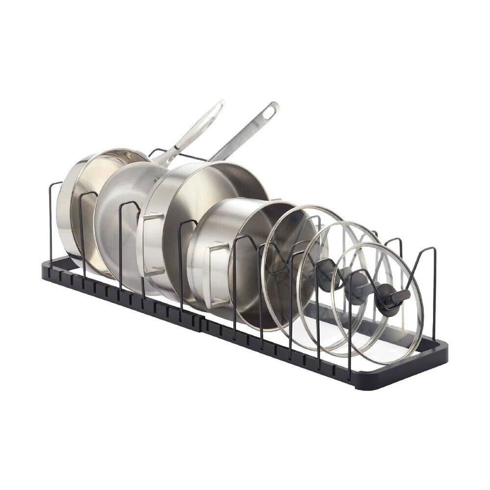 Yamazaki Küchenorganizer-Set Topf-/Pfannen-Organizer 45-82 cm Tower schwarz