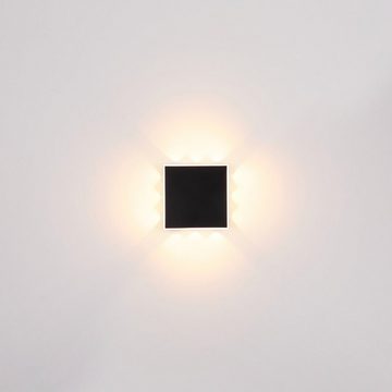 Globo LED Wandleuchte SAIDY, 13-flammig, Schwarz Matt, Metall, LED fest integriert, Warmweiß, Hauptlampenschirm aus Kunststoff, runde Lampenschirme aus Acryl