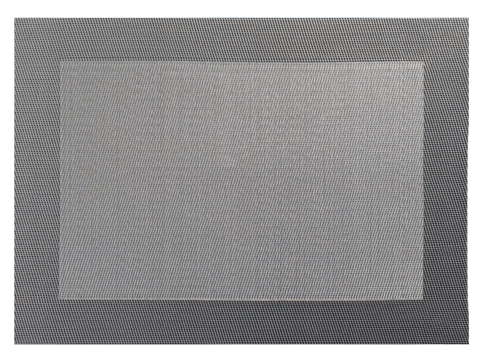 Platzset Tischset gewebter Rand grau 46 x 33 cm