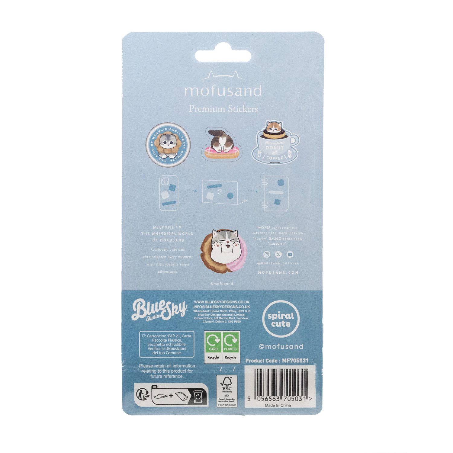 Blue Sky Designs Sticker Mofusand - Sticker Set Premium