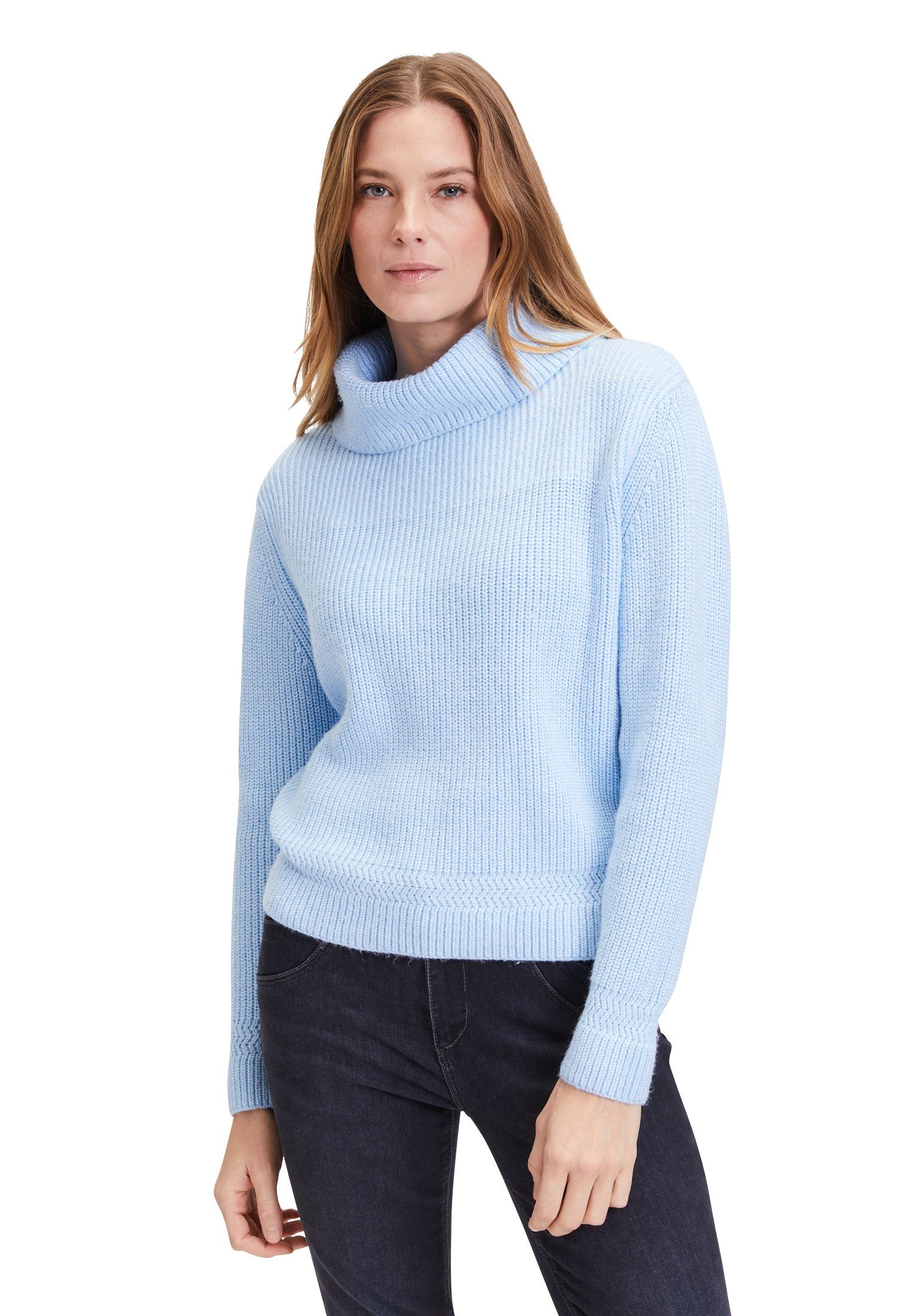 Betty&Co Strickpullover mit Struktur (1-tlg) Kragen