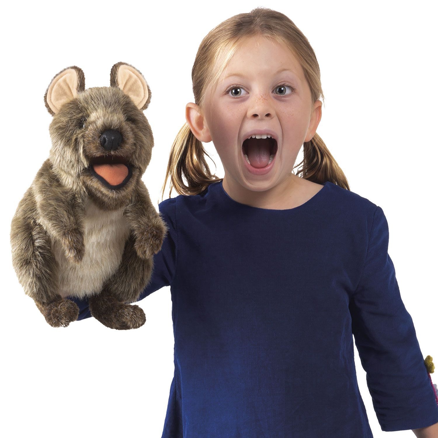 Folkmanis Handpuppen Handpuppe Folkmanis Handpuppe Kurzschwanzkänguru 3170 Känguru 36 cm (Packung)