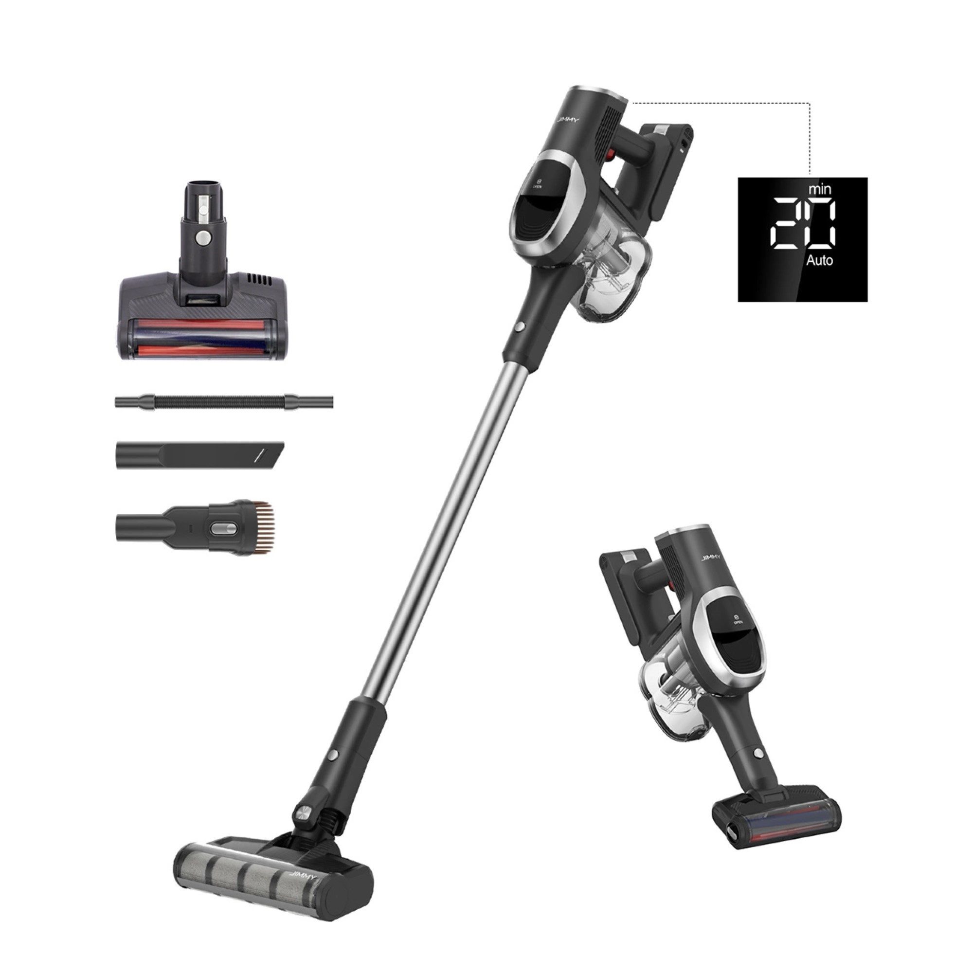 Jimmy Hand-und Сталевий пилосос JV83 Pro 500W 20000 Pa 17500 mAh mit LED-Anzeige 0,5L Tankinhalt