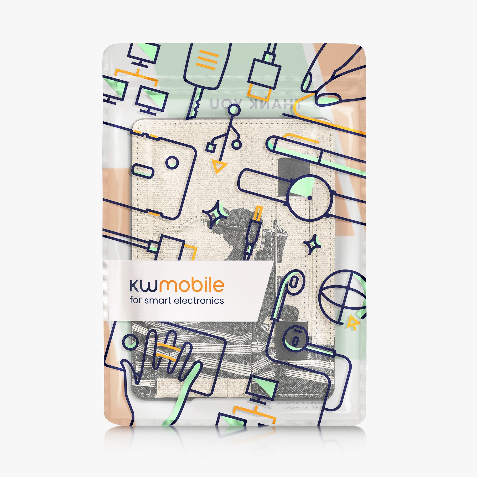 kwmobile E-Reader-Hülle Kunstleder Schutzhülle für Amazon Kindle Paperwhite 11. Generation, Hülle Kunstlederhülle mit Ständer und Handgurt