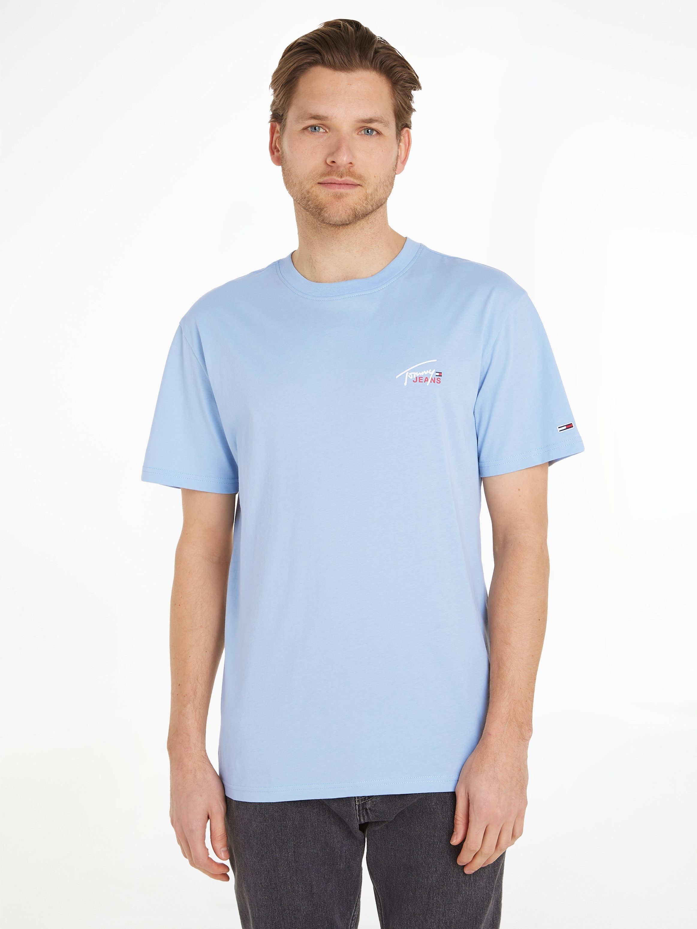 Tommy Jeans T-Shirt TJM CLSC SMALL FLAG TEE Chambray Blue | T-Shirts