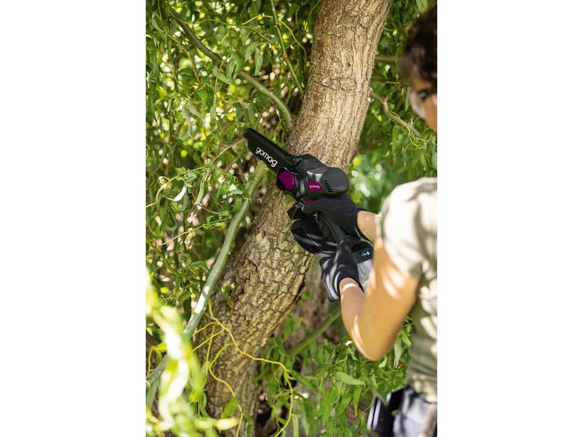 Gomag Baum- und Strauchschneider GO-GS150, (Solo, 2 St., ohne Akku und Ladegerät), 6" Qualitätsschwert & -kette, 6,8 m/s, Schnittlänge 150mm