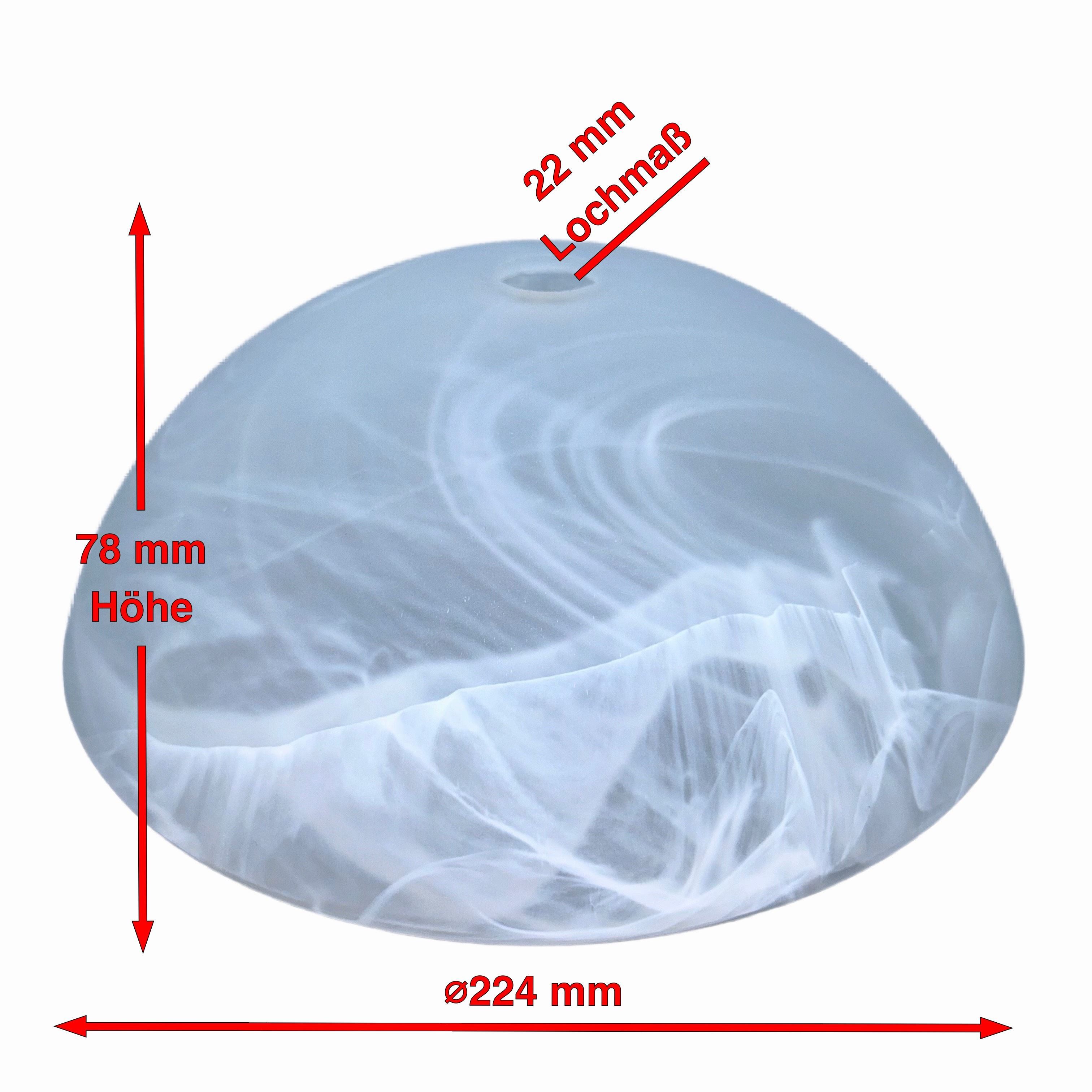 Home4Living Lampenschirm Alabasterglas weiß Ø224 mm H78 mm G9 Ersatzglas Leuchtenglas, dekorativ