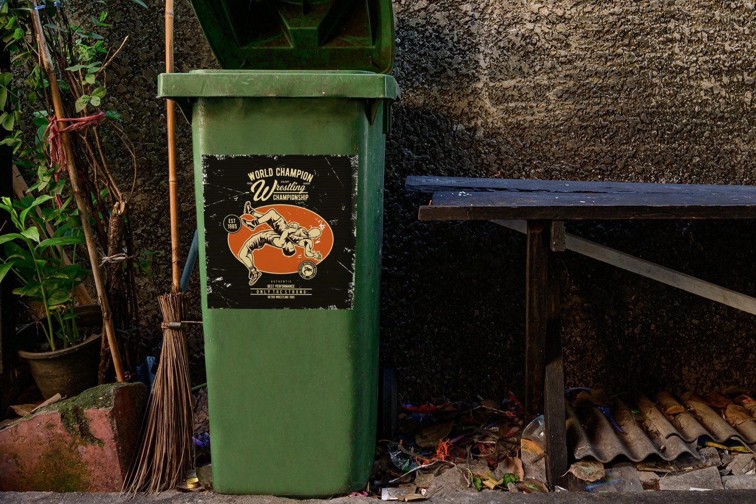 Container, Mülleimer-aufkleber, Ringen Mülltonne, St), - Sticker, Jahrgang Abfalbehälter Wandsticker (1 Sport MuchoWow -