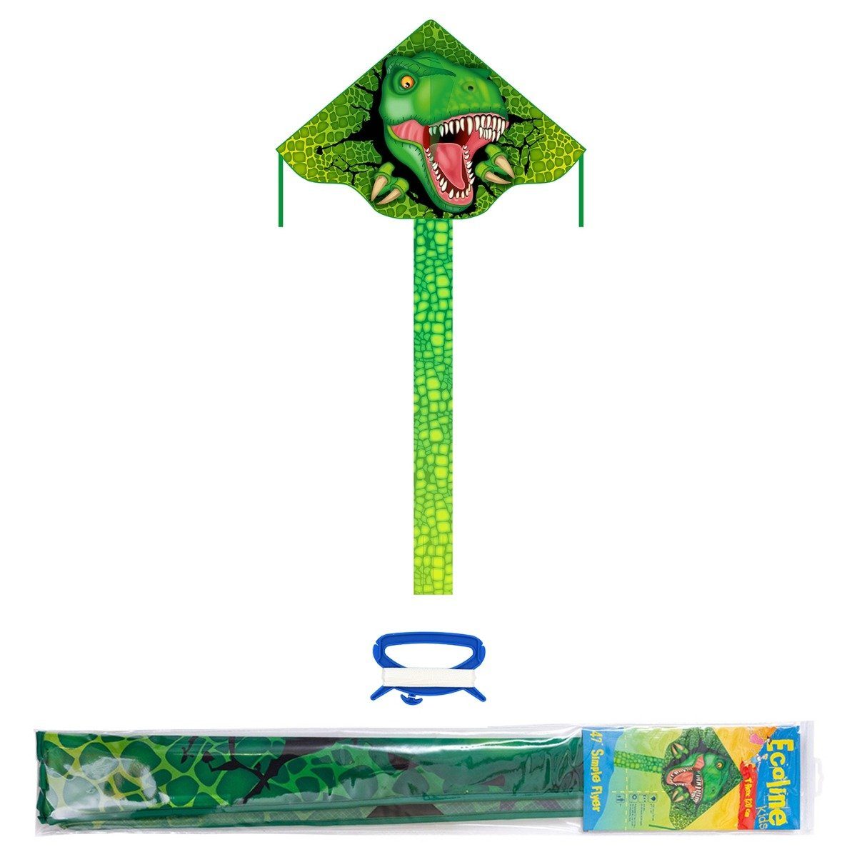 HQ Flug-Drache Kinderdrachen Einleiner Drachen HQ Simple Flyer T-Rex 120 cm, (1-tlg), + 1,5 m Drachenschwanz