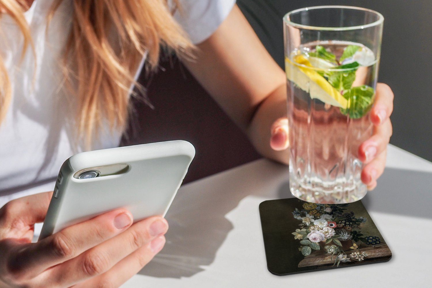 Glasuntersetzer, MuchoWow für Tischuntersetzer, Gläser, Eelke Meister, Untersetzer, Korkuntersetzer, - Zubehör Alte Jelles Eelkema Tasse Glasuntersetzer - Blumen 6-tlg.,