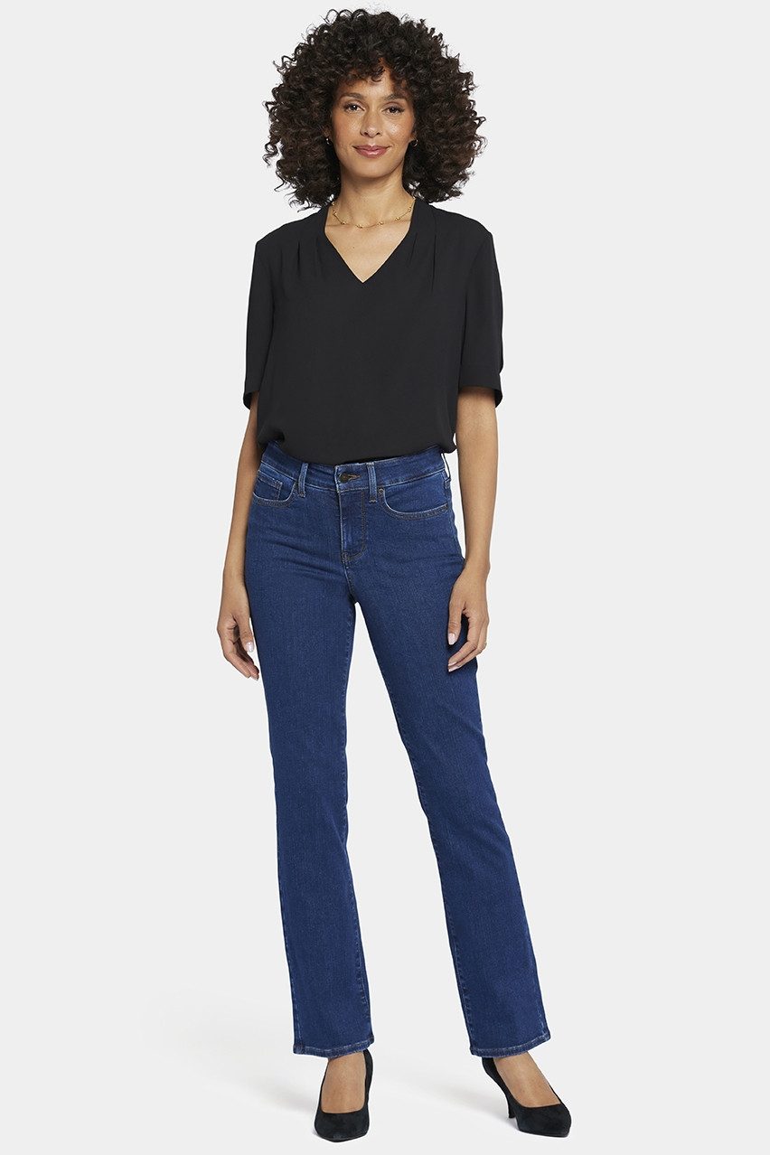 NYDJ Straight-Jeans Ellison High Rise Straight Dunkelblau Premium Denim