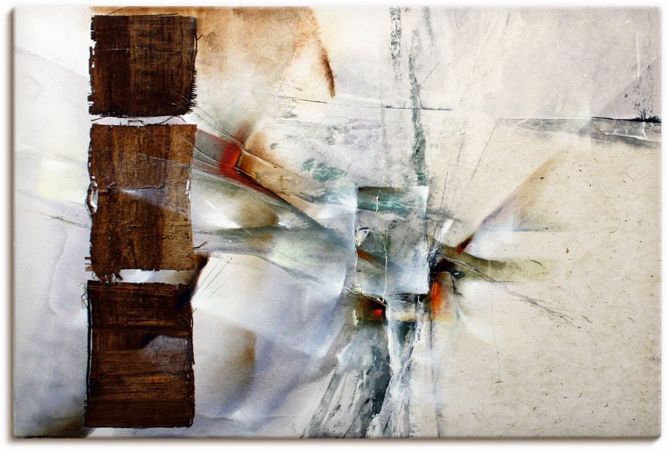 Artland Wandbild Abstrakte Komposition in weiß, Gegenstandslos (1 St), als  Alubild, Leinwandbild, Wandaufkleber oder Poster in versch. Größen, Fertig  zum Aufhängen für einfache Montag