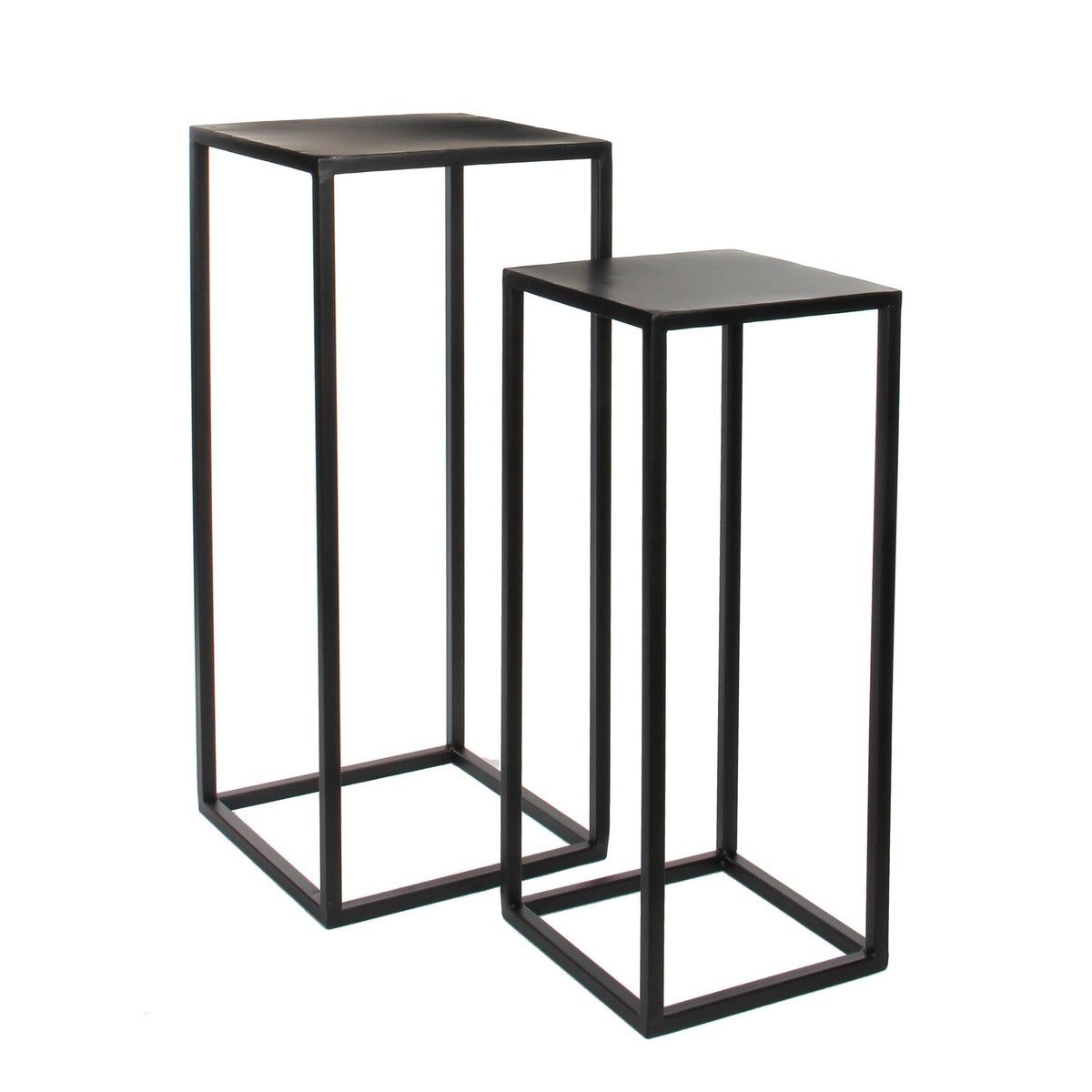 Mica Decorations Beistelltisch Mica Decorations Goa Tisch schwarz Satz von 2 - l30xb30xh70cm