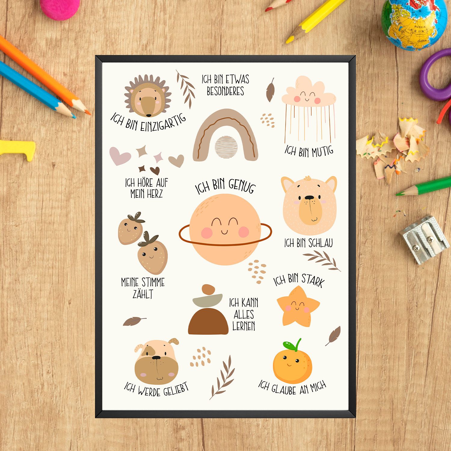 Tigerlino Poster Affirmationsposter Geschenk zum Schulanfang positive Affir günstig online kaufen