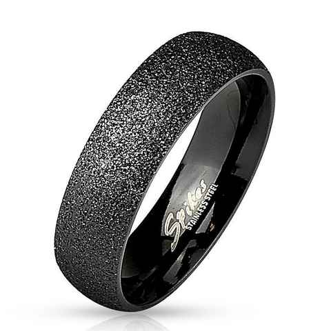 BUNGSA Fingerring Ring sand-gestrahlt Schwarz aus Edelstahl Unisex (Ring, 1-tlg), Damen Herren