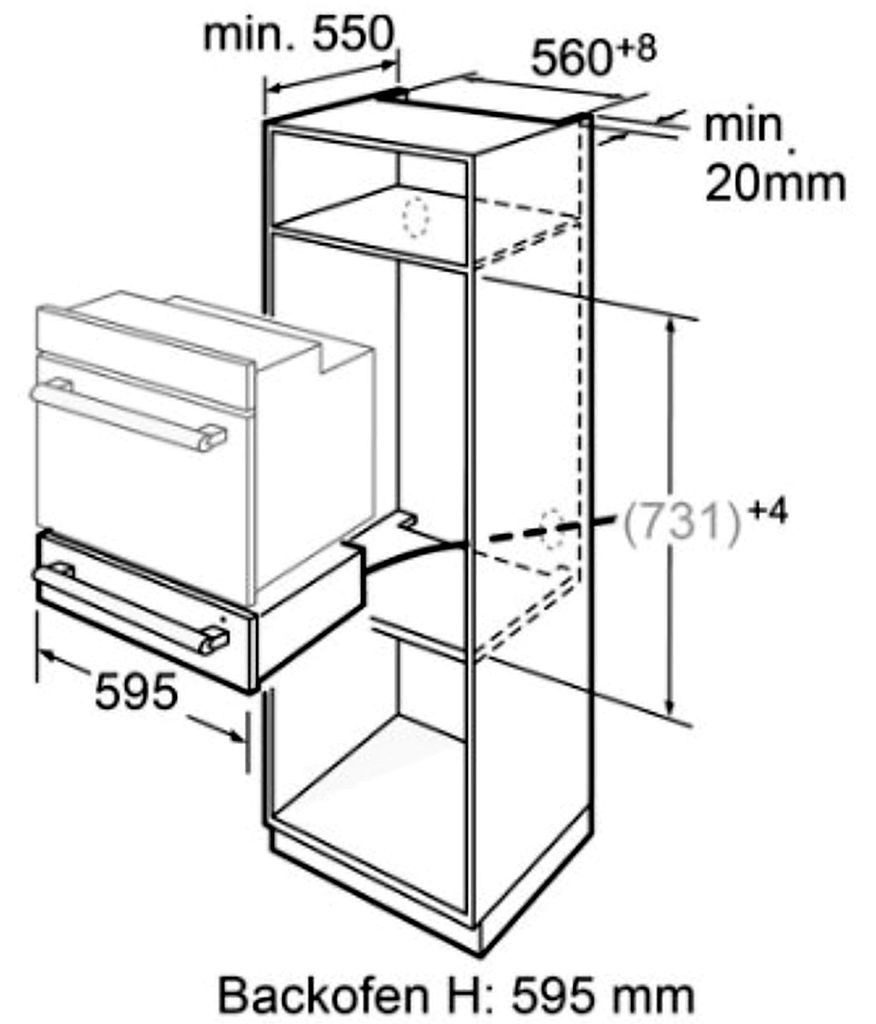 VESTEL Backofen Pyrolyse visioTouch Display Kindersicherung 78 Liter Garraum BEB8BL.1