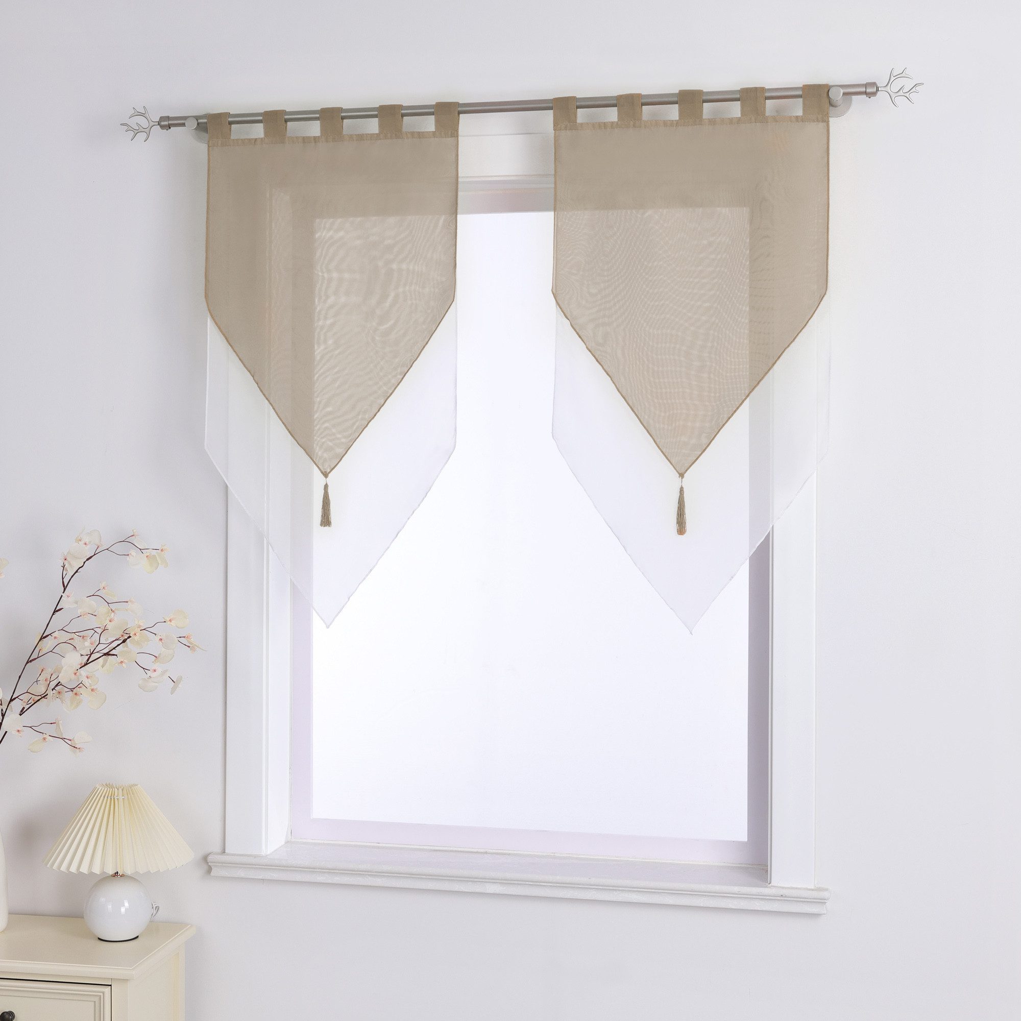 Delien Scheibengardine Lydia (2 St), Schlaufen, mit Quaste Panneaux günstig online kaufen