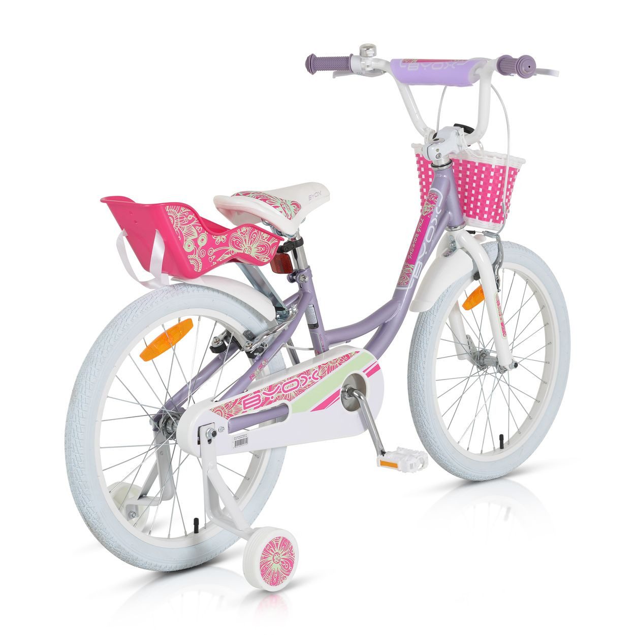 Byox Kinderfahrrad Kinderfahrrad 20 Zoll Fashion Girl, 1 Gang 1 Gang, keine, Stützräder, Korb am Lenker, Puppensitz