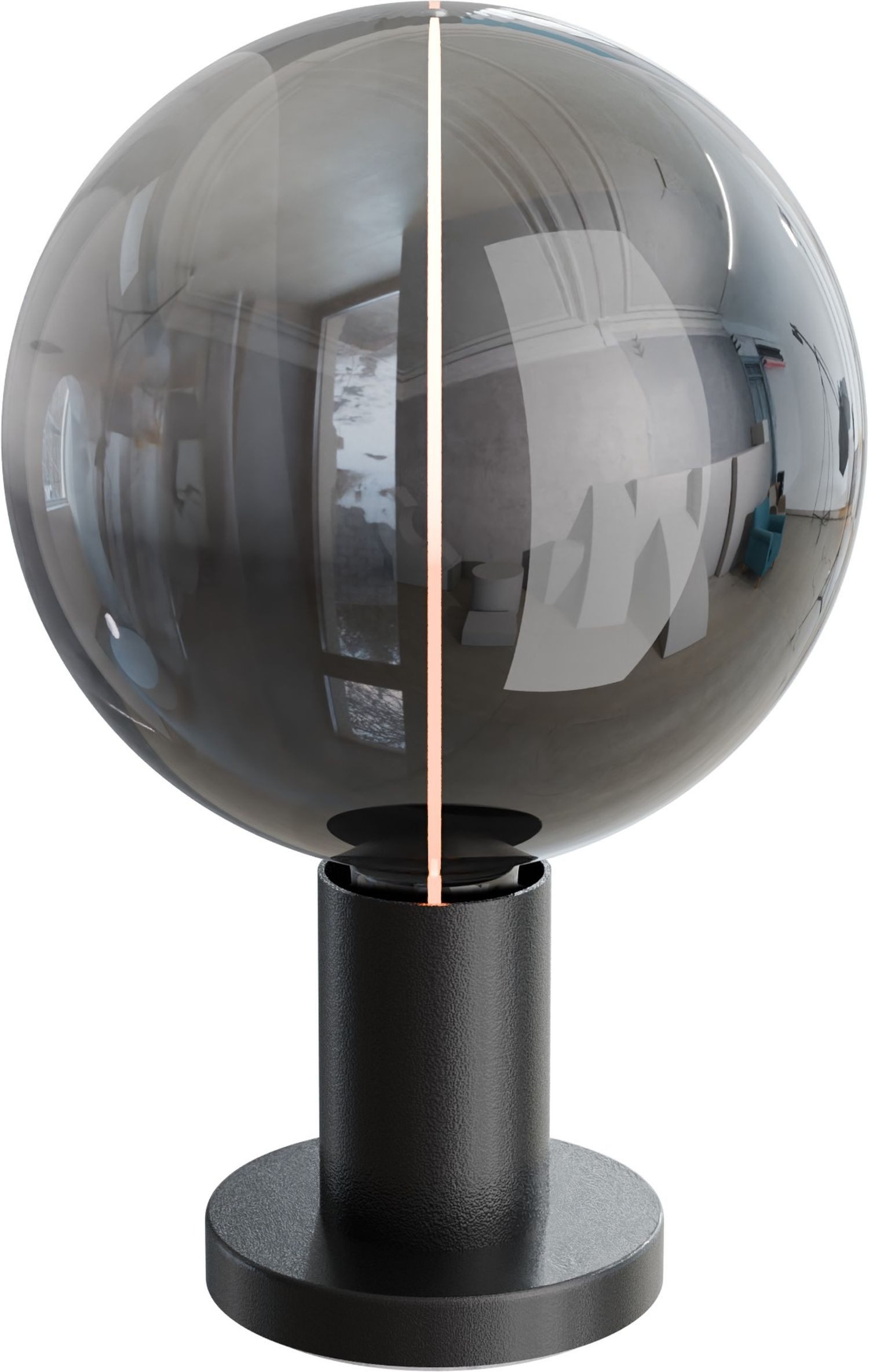 Licht-Erlebnisse Tischleuchte TRUBO, ohne Leuchtmittel, Glas Metall 10.2 cm Schwarz E27 rund Modern