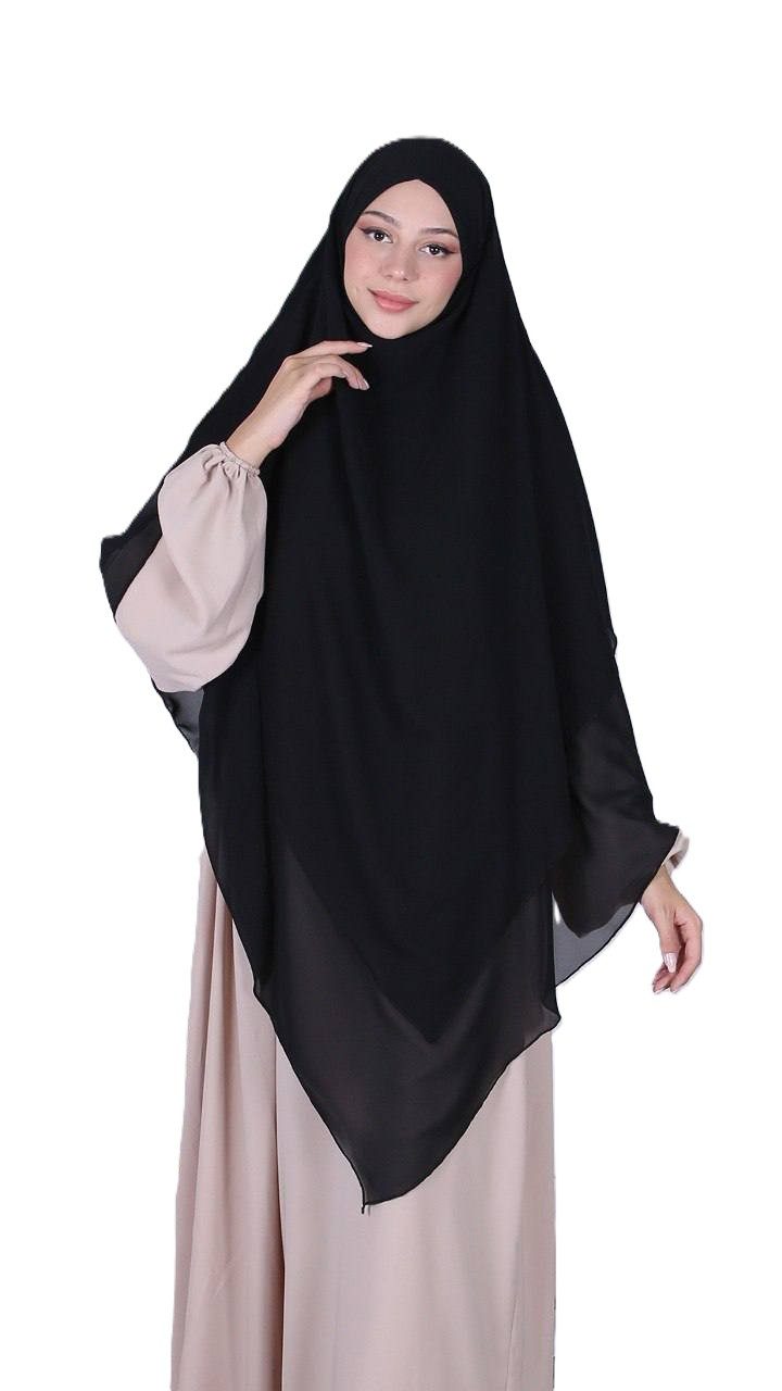 Aymasal Kopftuch Dreilagiger Khimar Chiffon Khumur Hijab Kopftuch Bedeckung günstig online kaufen