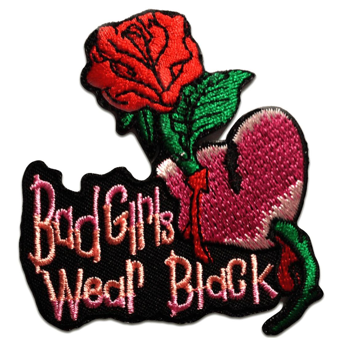Catch the Patch Aufnäher Bügelbild, Aufbügler, Applikationen, Patches, Flicken, zum aufbügeln, Polyester, Bad Girls Wear black! Biker - Größe: 7 x 7,3 cm