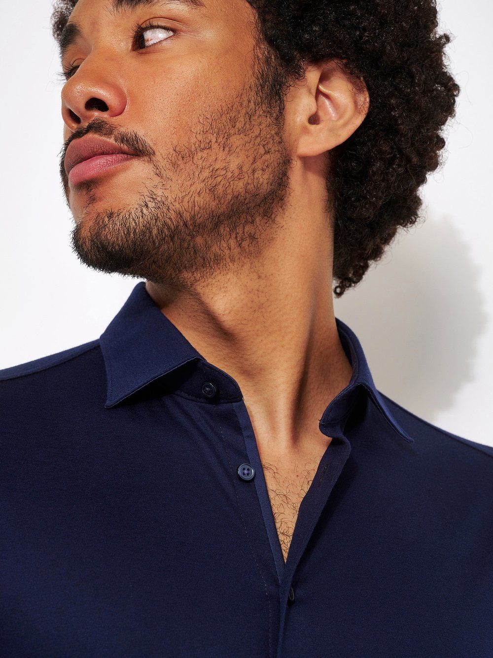 DESOTO Langarmhemd Jerseyhemd Casual Kent langarm Flexibler Stretch