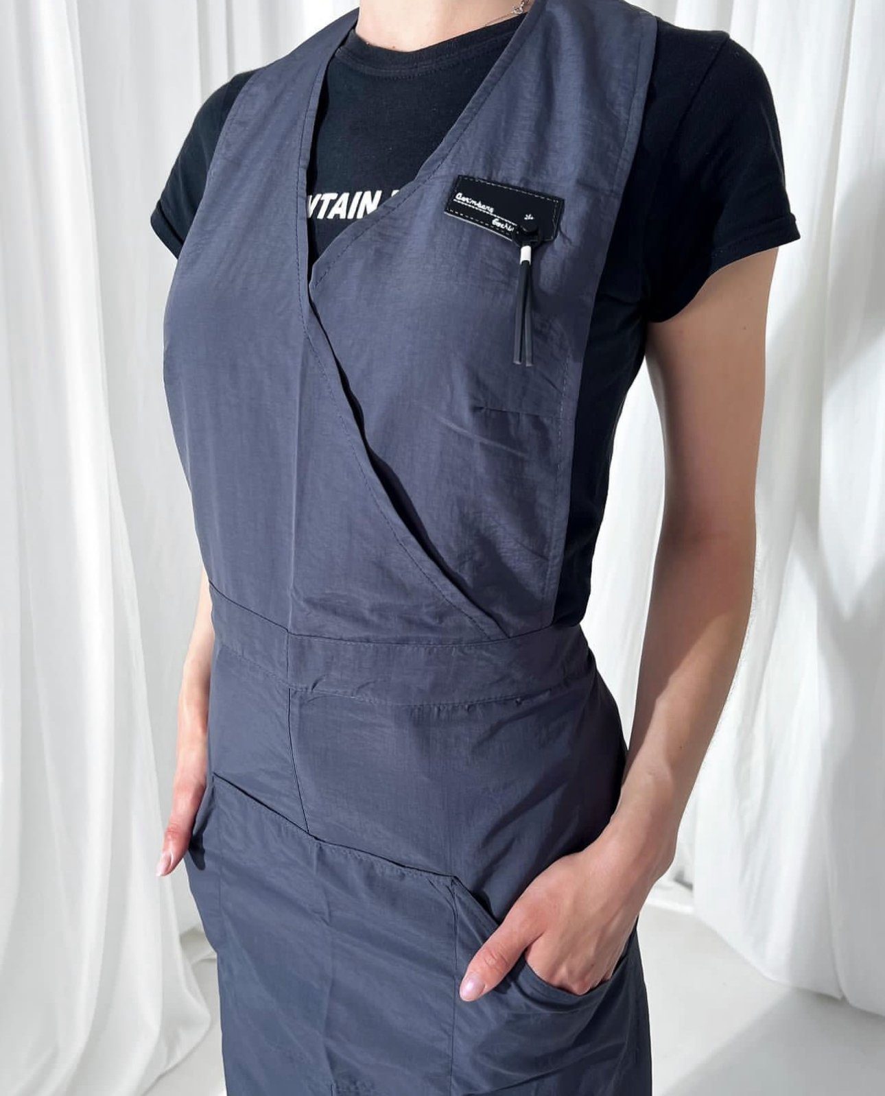 STM Company Kittelschürze Lange Schürze, Friseurschürze, für Friseure, Kosmetikerinnen, Küche