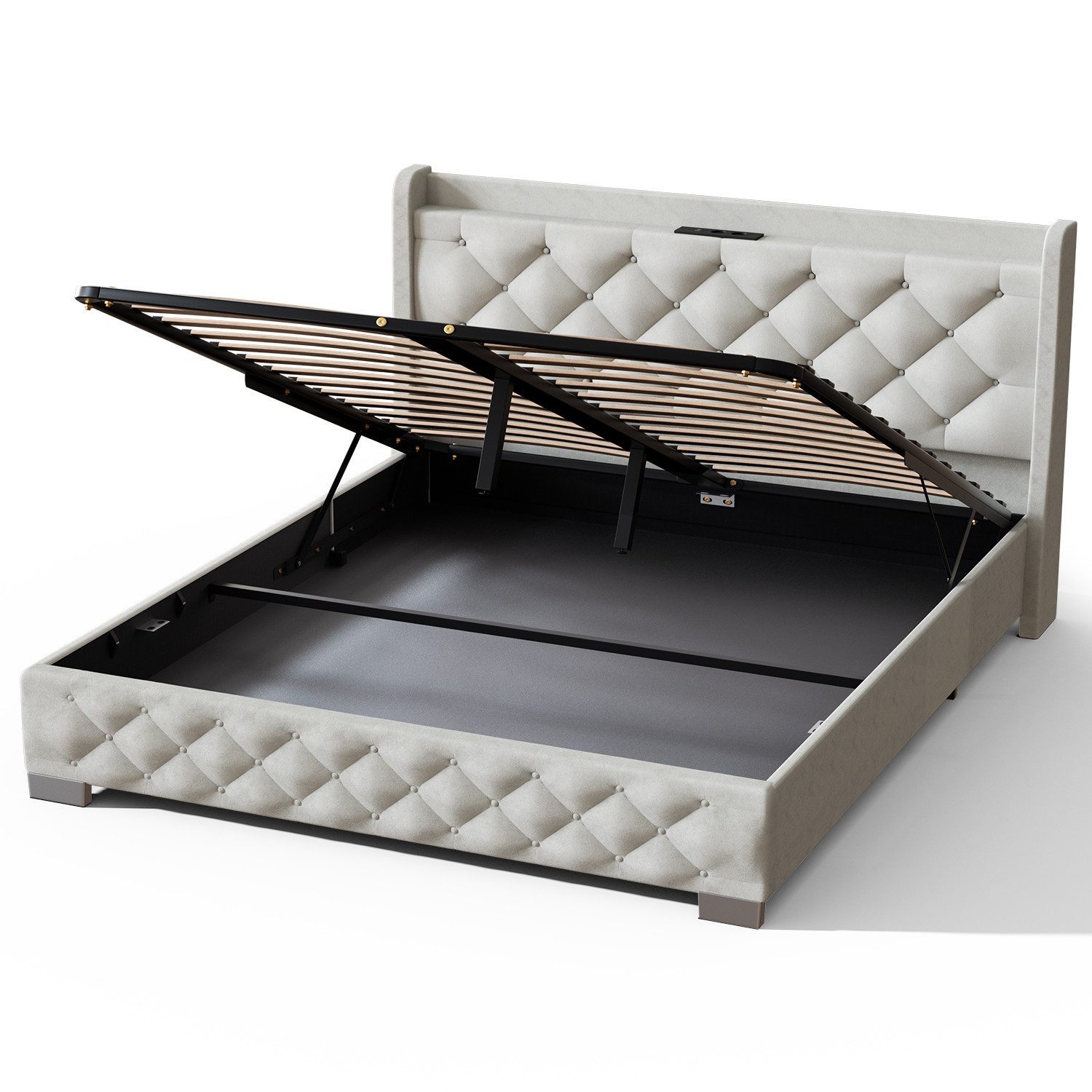 Lexzurn Polsterbett Polsterbett Bett 140x200 mit Lattenrost (Doppelbett mit günstig online kaufen