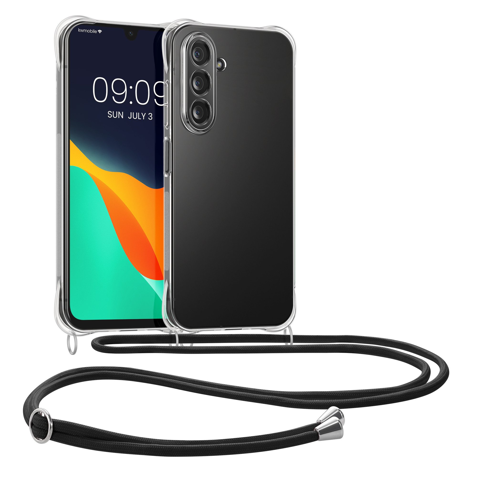 kwmobile Smartphone-Hülle Necklace Case für Samsung Galaxy A17 4G / 5G, Hülle Silikon mit Handykette - Band Handyhülle