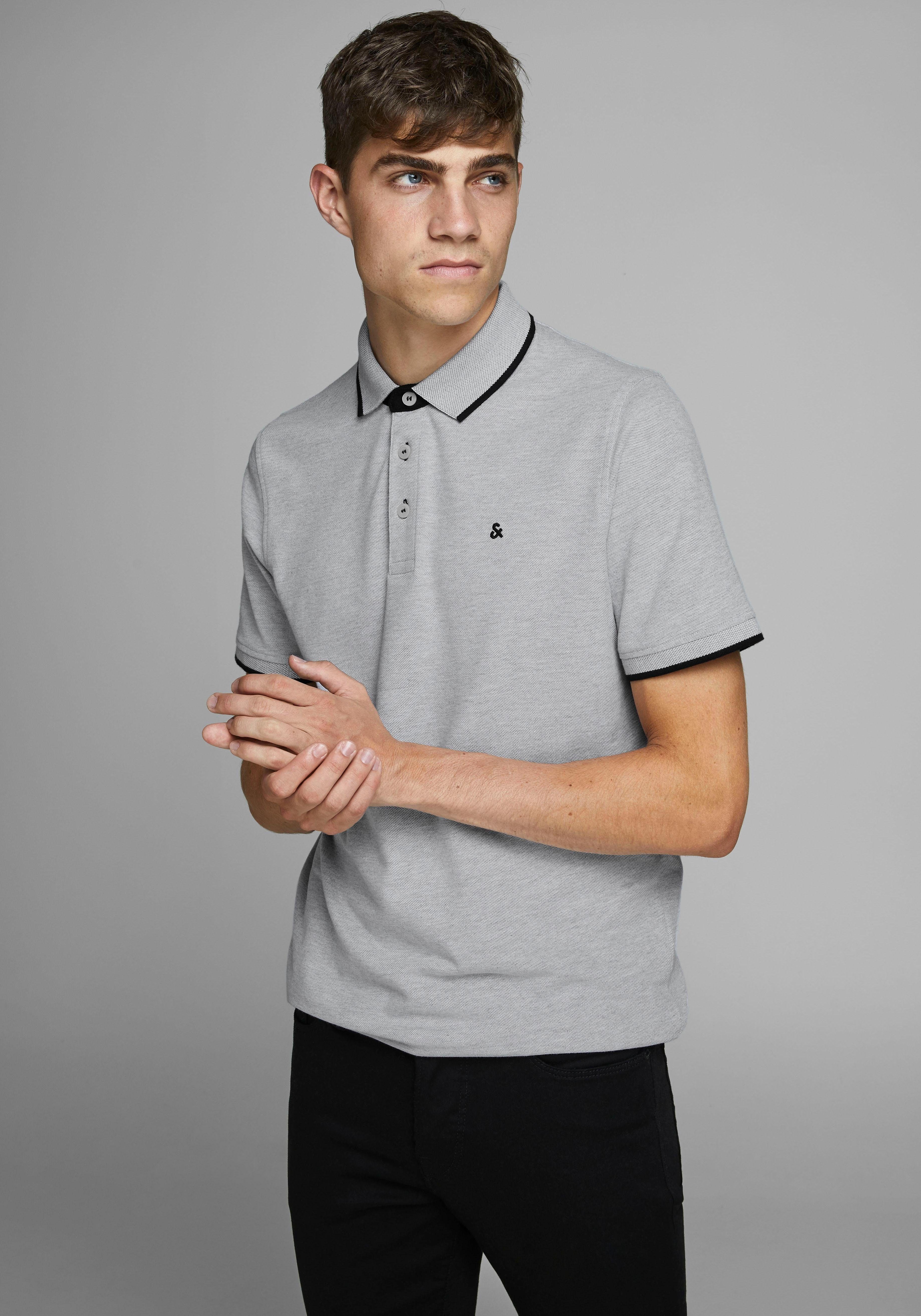 Poloshirt JJEPAULOS Poloshirt mit klassischem Kragen und figurbetonter Form