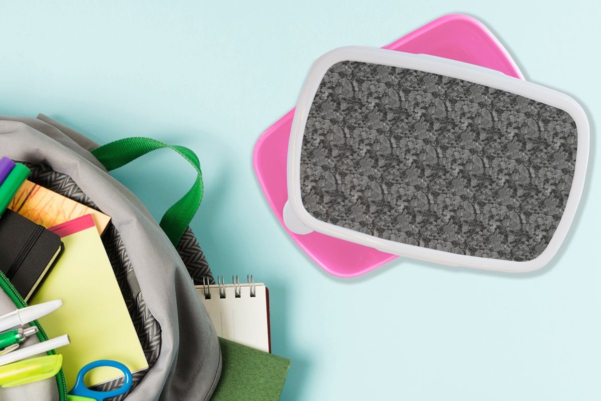 Kunststoff, - Granit Brotbox - Kunststoff Muster, Kinder, Lunchbox Snackbox, für MuchoWow Mädchen, Textur rosa (2-tlg), Erwachsene, Brotdose
